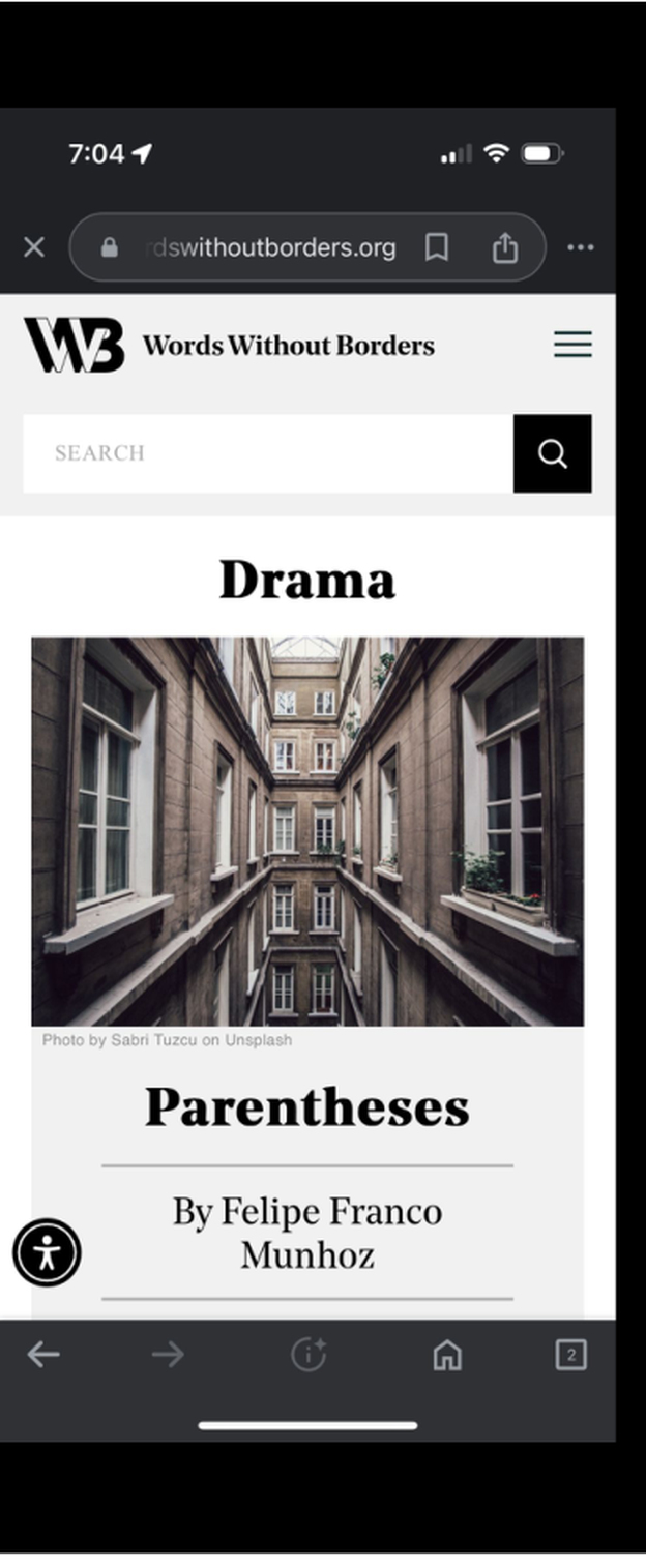 WWB Drama genre page on mobile — article list shown without any filter or sort option at the top